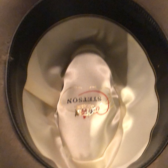 Grey Stetson Hat with Black band and amp feather - Picture 4 of 4